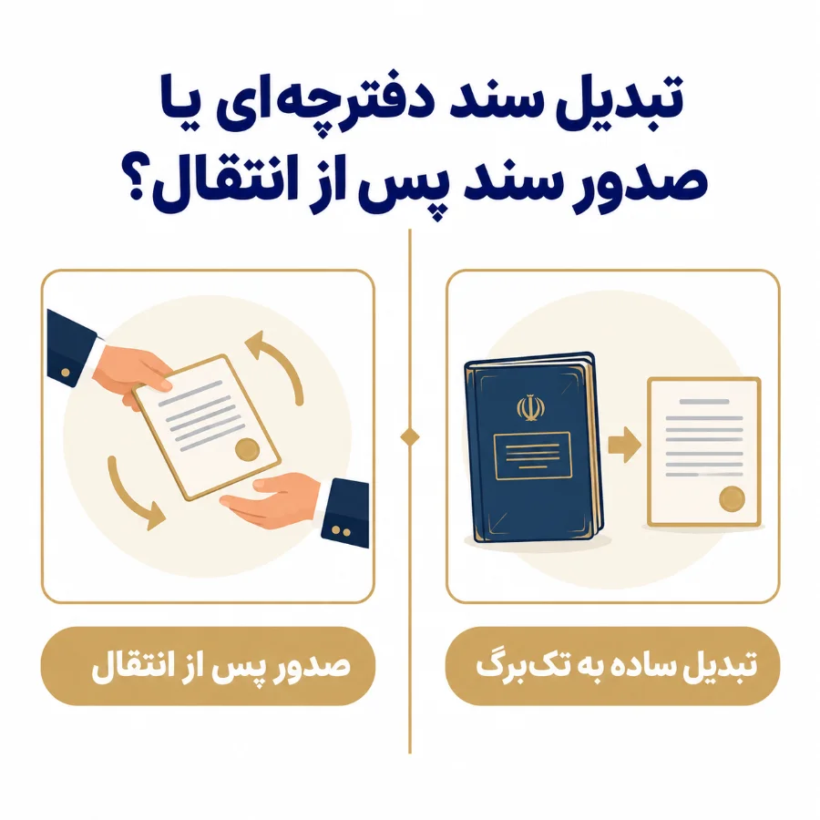مدارک و مراحل درخواست صدور سند مالکیت تکبرگ 1 تبدیل سند دفترچه ای یا صدور سند پس از انتقال؟
