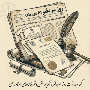 ششم دی ماه روز سردفتر و تکریم نقش ،دفترخانه های اسناد رسمی