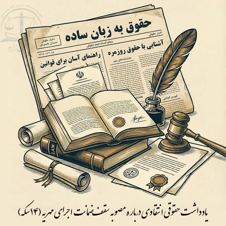 یادداشت حقوقی انتقادی درباره مصوبه سقف ضمانت اجرای مهریه (۱۴ سکه)