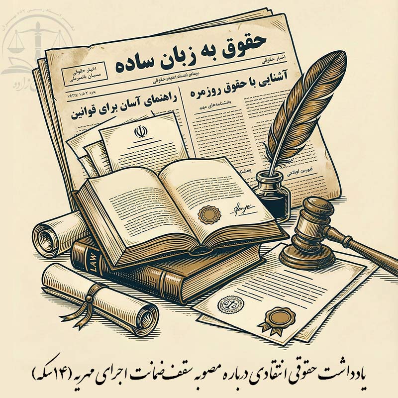 یادداشت حقوقی انتقادی درباره مصوبه سقف ضمانت اجرای مهریه (۱۴ سکه)