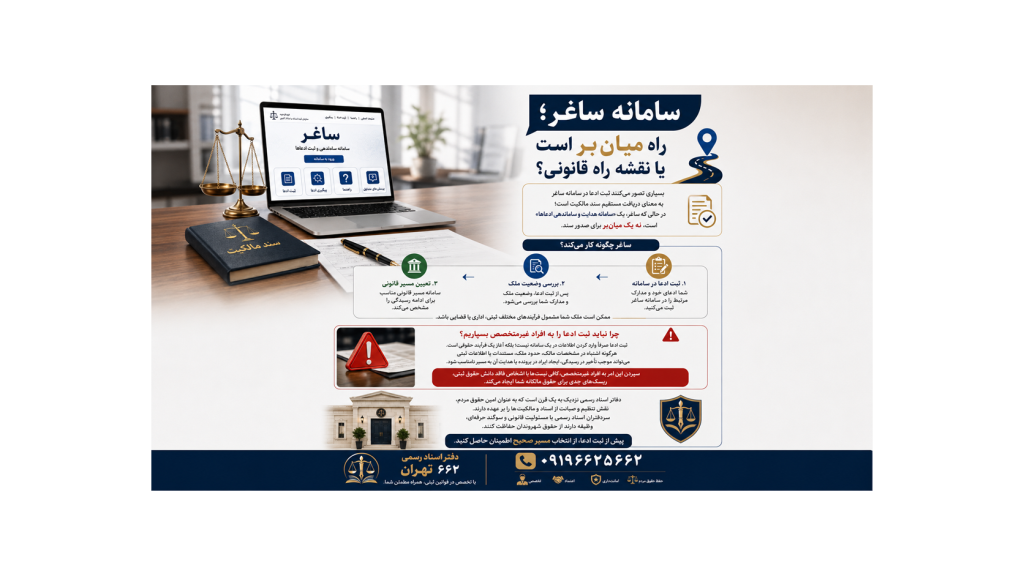 سامانه ساغر ران میان بر یا نقشه راه قانونی ثبت ملک