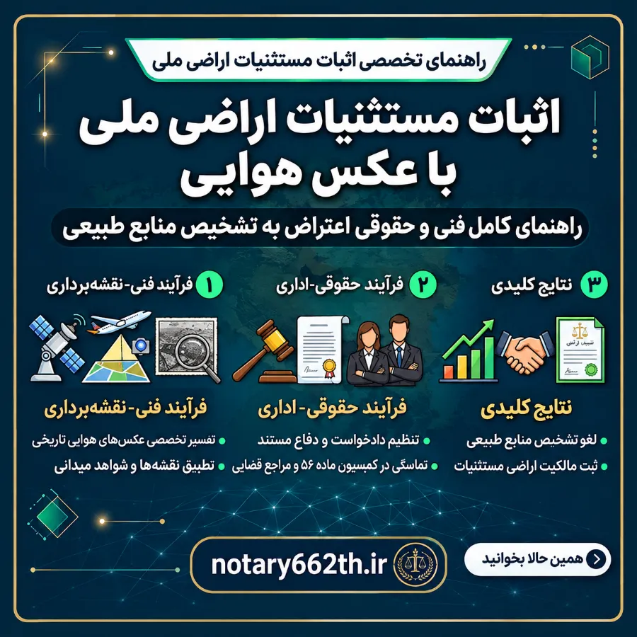 اثبات مستثنیات اراضی ملی با عکس هوایی؛ راهنمای حقوقی و فنی اعتراض به تشخیص منابع طبیعی 3 1