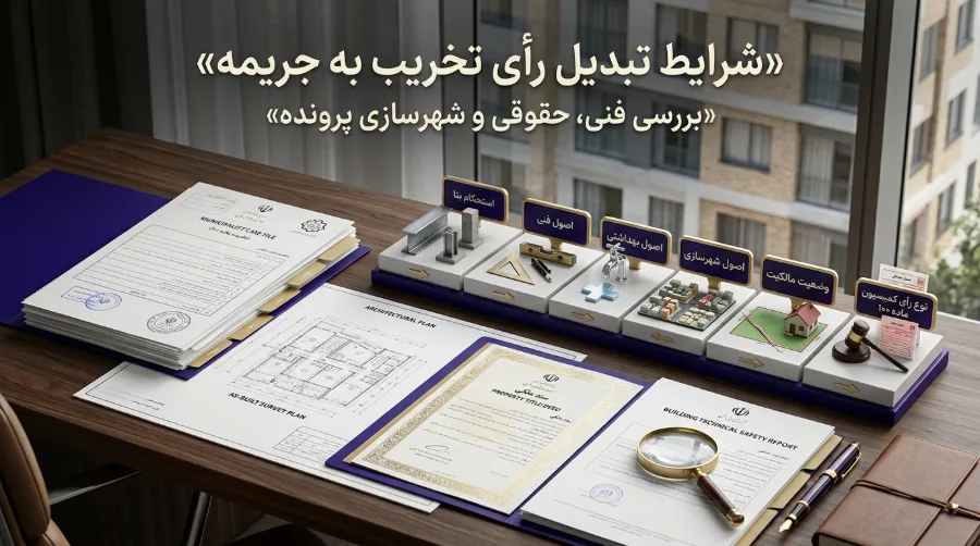 شرایط تبدیل رأی تخریب ماده ۱۰۰ به جریمه در ۱۴۰۵؛ شرایط پایان‌کار 6