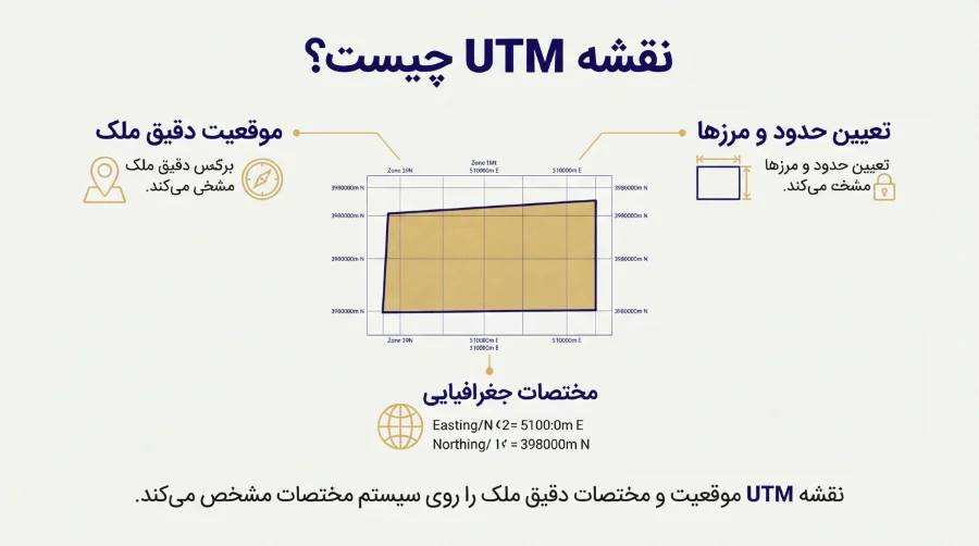 ثبت ادعای ملکی در فرض نداشتن تصرف: تهیه نقشه UTM، تأمین دلیل و دستور موقت طبق ماده ۱۰ قانون الزام 2 نقشه utm چیست؟