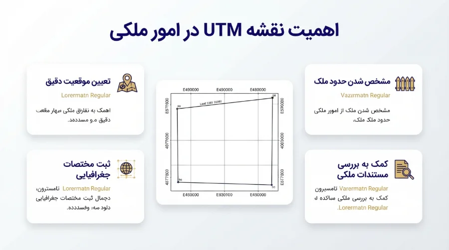 ثبت ادعای ملکی در فرض نداشتن تصرف: تهیه نقشه UTM، تأمین دلیل و دستور موقت طبق ماده ۱۰ قانون الزام 3 اهمیت نقشه UTM در امور ملکی