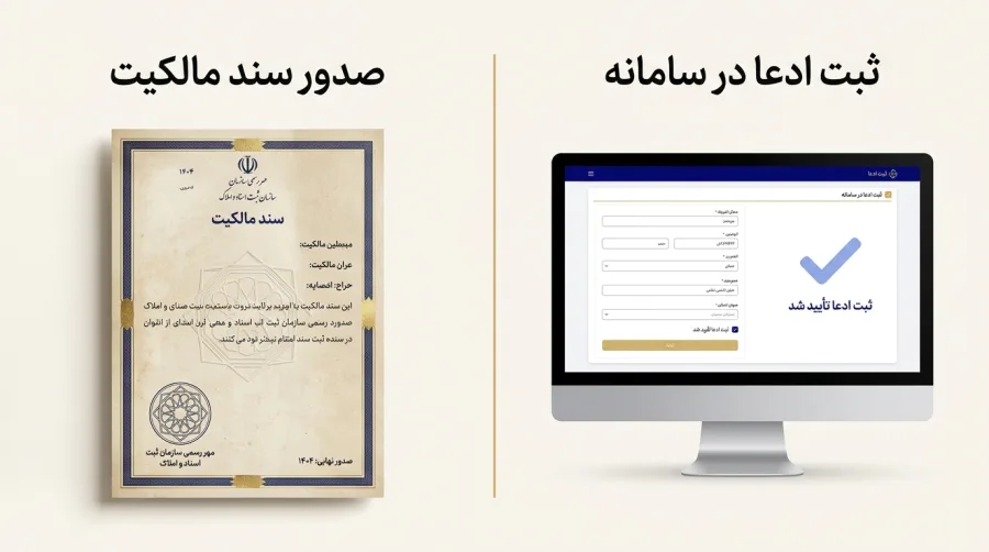 صدور سند تا ثبت در سامانه